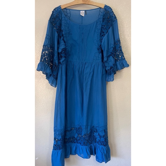 Anthropologie Dresses & Skirts - Anthropologie Akemi + Kin Meadow Flutter Sleeve Midi Dress Blue • Small